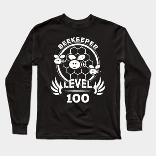 Level 100 Beekeeper Beekeeping Fan Gift Long Sleeve T-Shirt